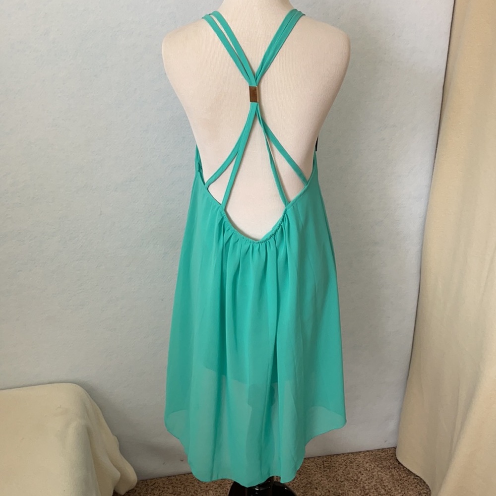 DJT Chiffon Sheer Slight High-Low Sleeveless Dress - Picture 6 of 11